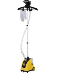 HomCom Stiratrice A Vapore Verticale Professionale 1.4L 1800W, Giallo