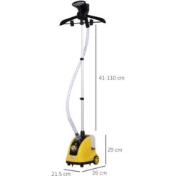 HomCom Stiratrice A Vapore Verticale Professionale 1.4L 1800W, Giallo -Assistenza Domiciliare 10657268 3