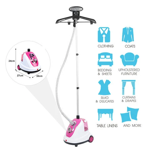 Stiratore Verticale A Vapore 1700W, Ferro Da Stiro Professionale, Rosa 4 Stiratore Verticale A Vapore 1700W, Ferro Da Stiro Professionale, Rosa - immagine 2