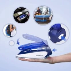 FERRO DA STIRO A VAPORE REGOLABILE CON PIASTRA IN ACCIAIO PIEGHEVOLE 1100W 80ML -Assistenza Domiciliare 38285345 4