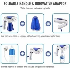 HIASDFLS Piroscafo Da Viaggio, Stendibiancheria, Ferro Da Stiro A Vapore, Riscaldamento 25S, Mini Formato Con Serbatoio D'acqua Da 250 Ml, Ferro Da Stiro Portatile Da Viaggio Per Tutti I Tessuti, Senz -Assistenza Domiciliare 55527629 5