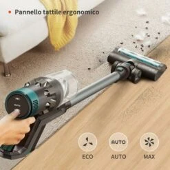 ULTENIC U11 Pro - Aspirapolvere Senza Fili U11 Pro, 25000Pa, Scopa Elettrica Potente Con Display Touch, Autonomia 50 Minuti, Boost Tappeto, 4 Spazzole Per Pavimento, Tappeto, Tenda, Peli Animali -Assistenza Domiciliare 60255361 2