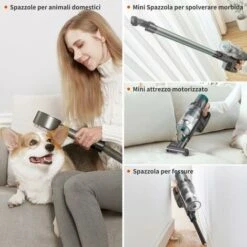 ULTENIC U11 Pro - Aspirapolvere Senza Fili U11 Pro, 25000Pa, Scopa Elettrica Potente Con Display Touch, Autonomia 50 Minuti, Boost Tappeto, 4 Spazzole Per Pavimento, Tappeto, Tenda, Peli Animali -Assistenza Domiciliare 60255361 5