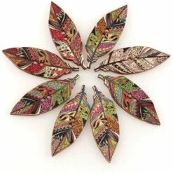 50 Pz/set Foglia D'acero Stampato Bottoni In Legno Colore Abbagliante Bottoni Decorativi Vestiti Cappelli E Sciarpe Accessori Bottoni