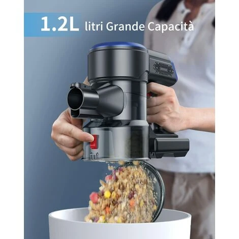 HONITURE S12 Scopa Elettrica Senza Fili,33Kpa Aspirapolvere Senza Fili Potente Con Display, Autonomia 55 Minuti,1,2L Capacità, Regolazione A 5 Livelli,Scope Elettriche Senza 6 HONITURE S12 Scopa Elettrica Senza Fili,33Kpa Aspirapolvere Senza Fili Potente Con Display, Autonomia 55 Minuti,1,2L Capacità, Regolazione A 5 Livelli,Scope Elettriche Senza - immagine 4