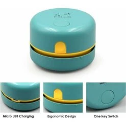 Mini Aspirapolvere Da Tavolo Senza Fili, Aspirapolvere Da Tavolo Portatile Rotante A 360° Con USB Ricaricabile Per Rimuovere Briciole, Polvere E Cenere Da Tavolo, Scrivania E Tastiera -Assistenza Domiciliare 69714464 5
