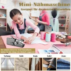 Mini Macchina Da Cucire Portatile - Macchina Da Cucire Portatile Portatile - Macchina Da Cucire Elettrica Portatile Per Adulti - Adatto Per Tessuti, Viaggi Domestici Fai-da-te, Abbigliamento -Assistenza Domiciliare 70836265 4
