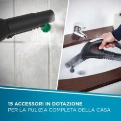 Polti Vaporetto Lecoaspira FAV80Turbo Intelligence, Pulitore AVapore E Aspirapolvere Con Filtro Ad Acqua, Per Soggetti Allergici, Funzione ECO, 6 BAR Di Potenza Vapore, 15 Accessori, Bianco/verde -Assistenza Domiciliare 78979972 5