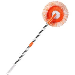 Mocio Per Pulizia Rotante Con Manico Regolabile Mocio Per Pulizia Inerte Per Detergente Per Vetri Per Pavimenti, Soffitti, Pareti Domestiche 1 Pz