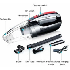 Potente Aspirapolvere Portatile Ad Aspirazione, Aspirapolvere Portatile Senza Fili Ricaricabile Per La Pulizia Di Peli Di Animali Domestici E Polvere Di Ghiaia Per Auto, Nero -Assistenza Domiciliare 81290189 3