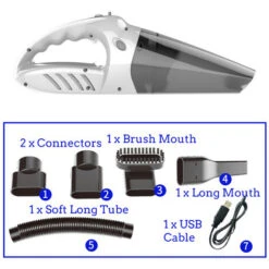 Aspirapolvere Per Auto Senza Fili 4 In 1 Da 120 W Con Ricarica USB Aspirapolvere Umido E Secco-nero -Assistenza Domiciliare 81888271 4