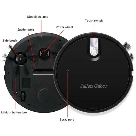 MINKUROW Robot Aspirapolvere Multifunzione 5 In 1, Aspirazione Potente E Intelligente Per Evitare Ostacoli, Pulizia Ultra Fine Per Marmo, Piastrelle In Ceramica, Pavimenti In Legno - Nero 5 MINKUROW Robot Aspirapolvere Multifunzione 5 In 1, Aspirazione Potente E Intelligente Per Evitare Ostacoli, Pulizia Ultra Fine Per Marmo, Piastrelle In Ceramica, Pavimenti In Legno - Nero - immagine 3