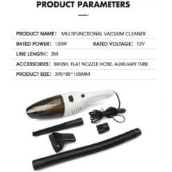 Trade Shop - Aspirapolvere Aspira Polvere Per Auto Palmare A 12v 120w + Accessori Kit Pulizia -Assistenza Domiciliare 85783956 5