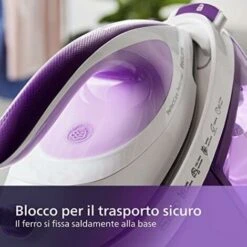 Philips PerfectCare Performer Ferro Da Stiro Con Caldaia- 2600W, Colpo Di Vapore 450g, Pressione 6,5 Bar, Tecnologia OptimalTEMP, Serbatoio 1,8 L, Viola/Bianco (GC8752/30) -Assistenza Domiciliare 86627977 5
