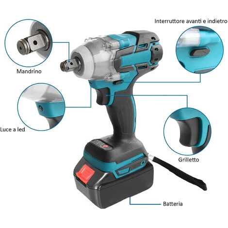 Trapano Avvitatore A Doppia Batteria Ad Impulsi Litio 20V Con Valigetta POB-280 6 Trapano Avvitatore A Doppia Batteria Ad Impulsi Litio 20V Con Valigetta POB-280 - immagine 4