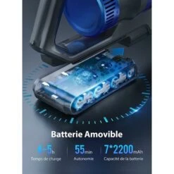 BuTure Aspirapolvere Senza Fili,33KPA/450W Scopa Elettrica Senza Fili Potente,55Mins Batteria Rimovibile,Filtraggio A 6 Strati,Anti-Avvolgimento Aspirapolvere Per Peli Animali/Pavimenti/Tappeti-JR500 -Assistenza Domiciliare 88072262 3