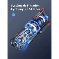 BuTure Aspirapolvere Senza Fili,33KPA/450W Scopa Elettrica Senza Fili Potente,55Mins Batteria Rimovibile,Filtraggio A 6 Strati,Anti-Avvolgimento Aspirapolvere Per Peli Animali/Pavimenti/Tappeti-JR500 -Assistenza Domiciliare 88072262 5