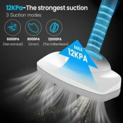 Scopa Elettrica Senza Filo Senza Sacco 12000 Pa Con Luce LED Frontale Autonomia Batteria 6000 MAh 30 Min Tempo Di Ricarica 4-5 H -Assistenza Domiciliare 92037889 3