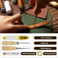 29 Pezzi Kit Da Cucito In Pelle Aghi Da Cucito Per Cucire Cordino Per Filo Nastro Per Misurare Nastro Per Cucire Ditale Fai Da Te Mestiere In Pelle, 29 Pezzi -Assistenza Domiciliare 93427987 4