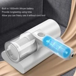 Trade Shop - Aspirapolvere Senza Fili Portatile Per Tessuti Letto, Cuscini, Divani, Tende