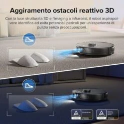 Roborock S8 Robot Aspirapolvere Con Doppia Spazzola & Aspirazione 6000Pa & Aspirapolvere Robot 3D Per Evitare Ostacoli E Scopa Compatibile Con Alexa Per Peli Di Animali Domestici (Aggiornamento S7) -Assistenza Domiciliare 95213309 4