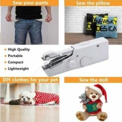 Mini Macchina Da Cucire Elettrica Portatile Con Accessori Per Cucire Per Tessuti… -Assistenza Domiciliare 97074278 4