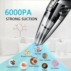 Aspirapolvere Portatile Potente Senza Fili 120W 2200mAh Con Funzione Wet & Dry Filtro HEPA Lavabile E 5 Ugelli Ricaricabili Per Casa, Tavolo, Ufficio, Auto -Assistenza Domiciliare 97887832 3