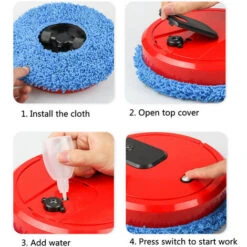 Robot Pulitore 3 In 1 Lavaggio A Umido E A Secco Umidificazione Pulizia Automatica Carica USB (nero) -Assistenza Domiciliare 98790959 3