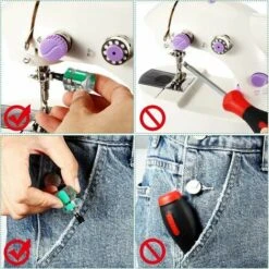 Kit Mini Cacciavite Corto Per Macchina Da Cucire Include Cacciavite A Testa Piatta/Intaglio E Cacciavite Phillips Per Riparazione Fai-da-Te, 2 Pezzi ， -Assistenza Domiciliare 99776743 3